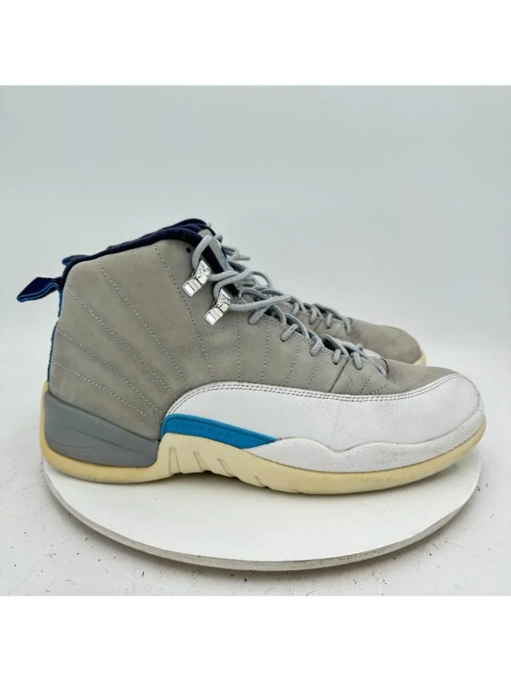 Nike Air Jordan 12 Retro Men Size 10.5 130690-007 Grey University Blue Shoes